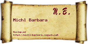 Michl Barbara névjegykártya